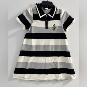 Girls NWT Casual Polo Style Striped Collared Dress with Cactus Patch Size 8-10